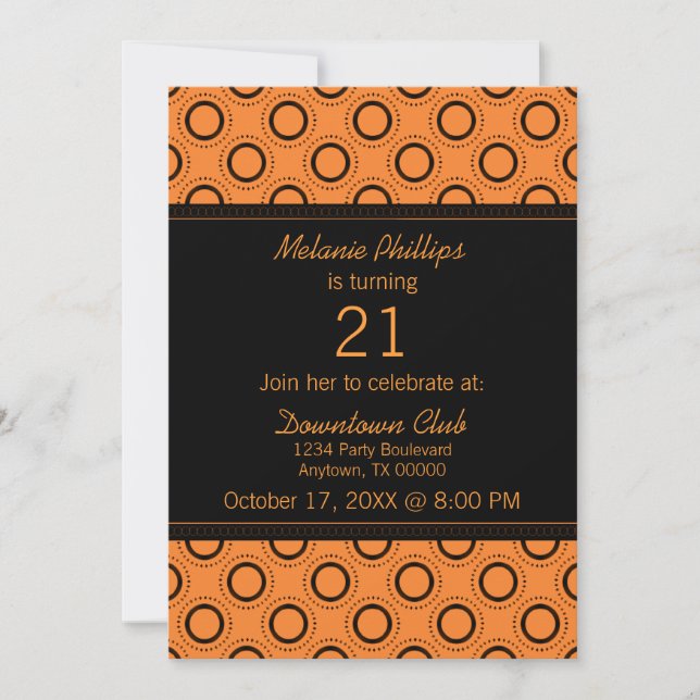 Classic Refinement 21st Birthday Party Invite (Front)
