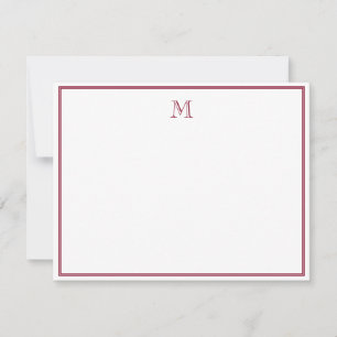 Classic Regal Burgundy Vintage Monogram Card