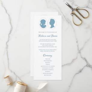 Classic Regency Blue Cameo Wedding Ceremony Programme