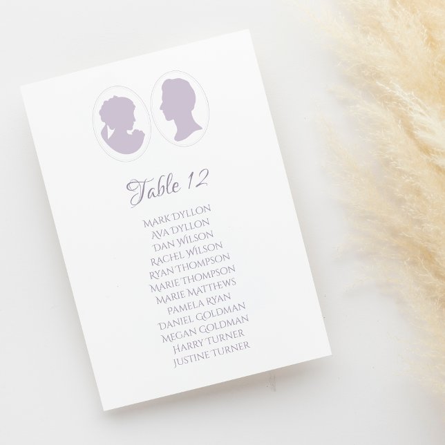 Classic Regency Purple Cameo Wedding Table Number (Creator Uploaded)