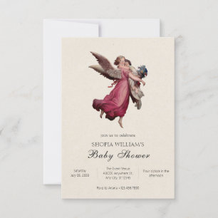 Classic Renaissance angel baby shower Invitation