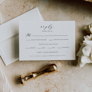 Classic Reply Enclosure Card Wedding Meal J102