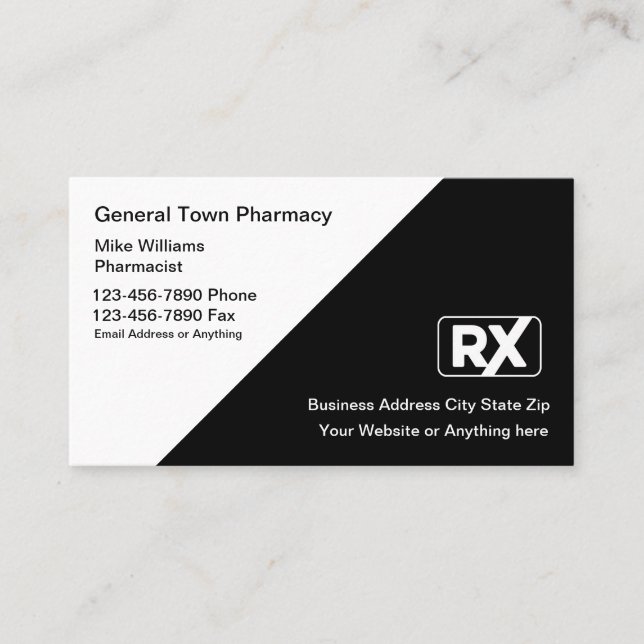 Classic Retail Pharmacy Retail Business Cards (Front)