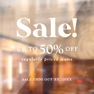 Classic Retail White Sale Sign