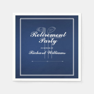 Classic Retirement Golf  Clubs Theme Green Blue Napkin