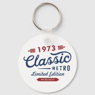 Classic Retro 1973 Limited Edition Birthday Key Ring