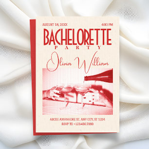 Classic retro bachelorette party invitation