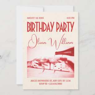 Classic retro birthday party invitation