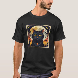 Classic Retro Black Cat Halloween T-Shirt Classic