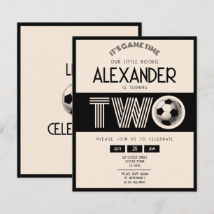 Classic Retro Black Soccer Budget 2nd Birthday