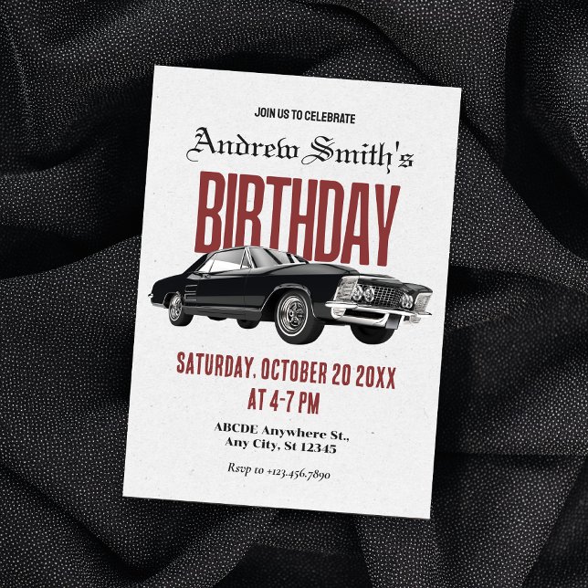 Classic Retro car birthday Invitation (Creator Uploaded)