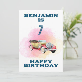 Classic Retro Car Custom Birthday Card
