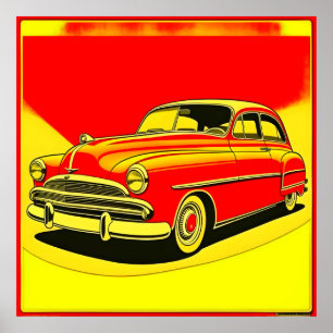 Classic retro car poster