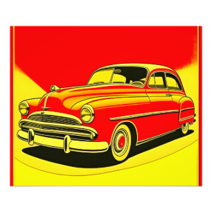 Classic retro car poster