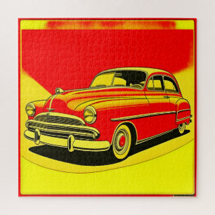 Classic retro car poster jigsaw puzzle