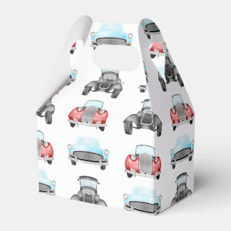 Classic Retro Cars Vintage Watercolour Pattern Favour Box