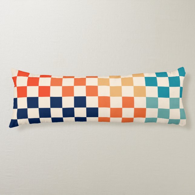 Classic Retro Chequered Chequerboard Pattern Body Cushion (Front)