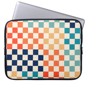 Classic Retro Chequered Chequerboard Pattern Laptop Sleeve