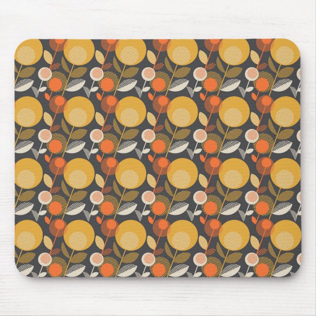 Classic Retro Floral Pattern Mouse Mat (Front)