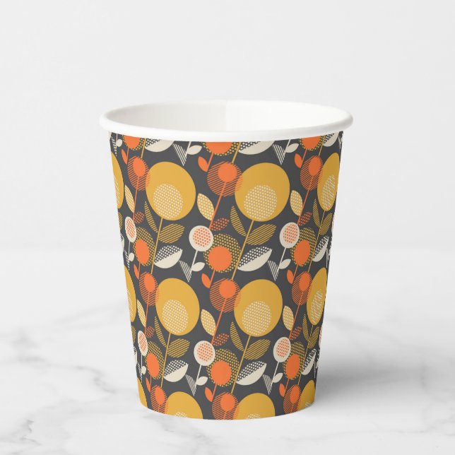 Classic Retro Floral Pattern Paper Cups (Left)