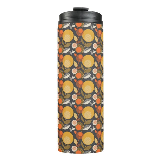 Classic Retro Floral Pattern Thermal Tumbler (Front)