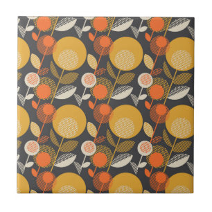 Classic Retro Floral Pattern Tile