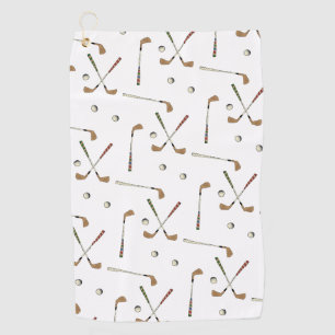 Classic Retro Golf Golfer Club Ball Pattern Golf Towel