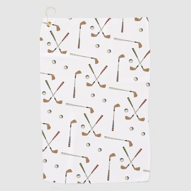 Classic Retro Golf Golfer Club Ball Pattern   Towel (Front)
