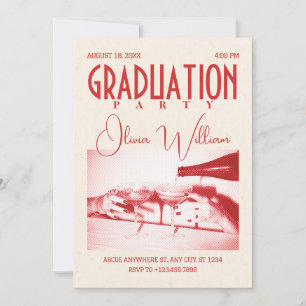 Classic retro graduation party invitation