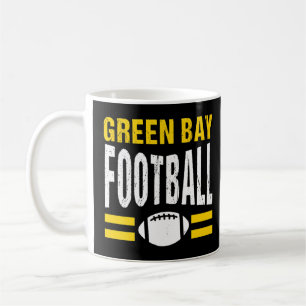 Classic Retro Green Bay Football Wisconsin Green B Coffee Mug