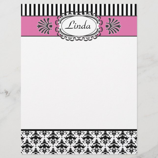 Classic Retro Hot Pink and Black Paris Chic (Front)