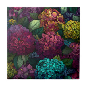 Classic Retro Hydrangeas  Tiles  For Kitchen Wall
