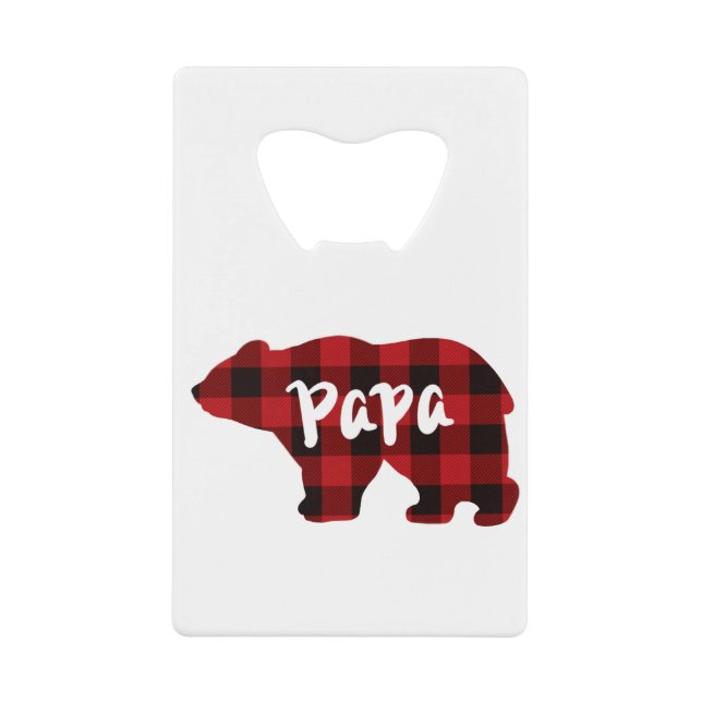 Classic retro papa bear red black plaid (Front)
