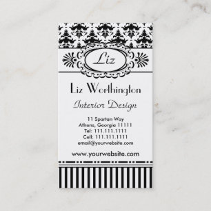 Classic Retro Pink and Black Paris Chic Business Card