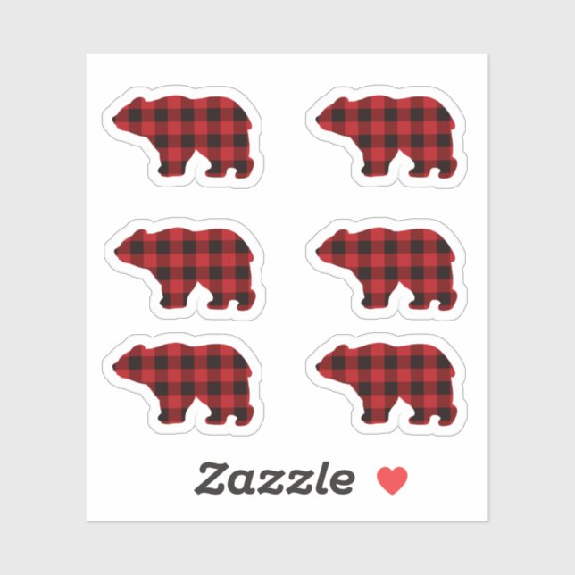 Classic retro red black plaid Bear (Sheet)
