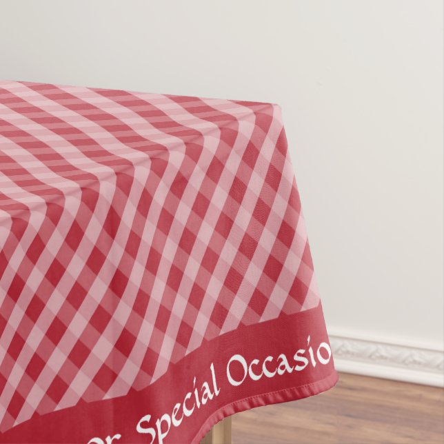 Classic Retro Red Chequered Gingham Pattern Tablecloth (In Situ)