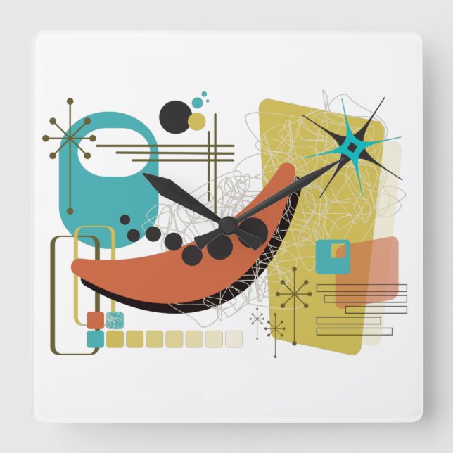 Classic Retro Redux  Square Wall Clock (Front)