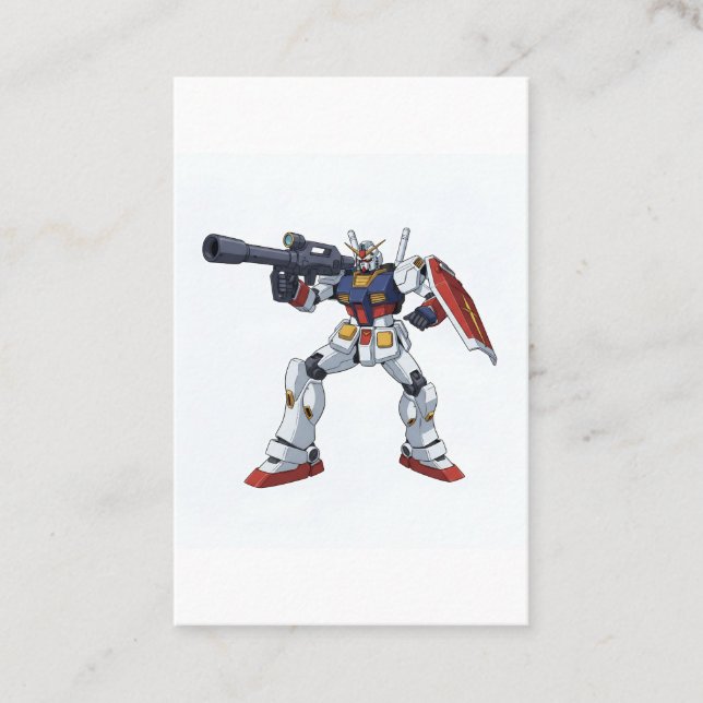 Classic Retro RX-78-2 Gundam Mecha Anime Illustrat Business Card (Front)