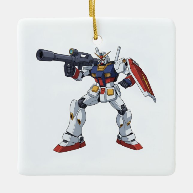 Classic Retro RX-78-2 Gundam Mecha Anime Illustrat Ceramic Ornament (Front)