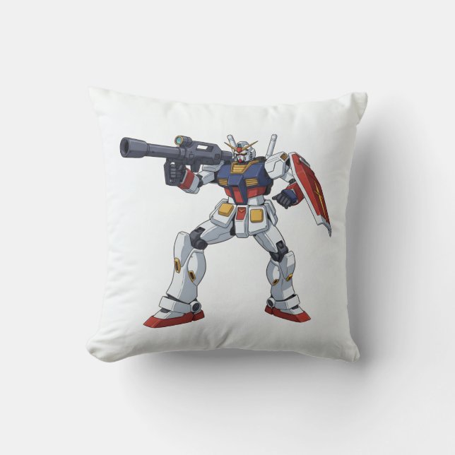 Classic Retro RX-78-2 Gundam Mecha Anime Illustrat Cushion (Front)