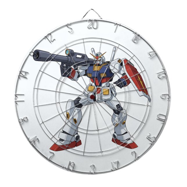 Classic Retro RX-78-2 Gundam Mecha Anime Illustrat Dartboard (Front)