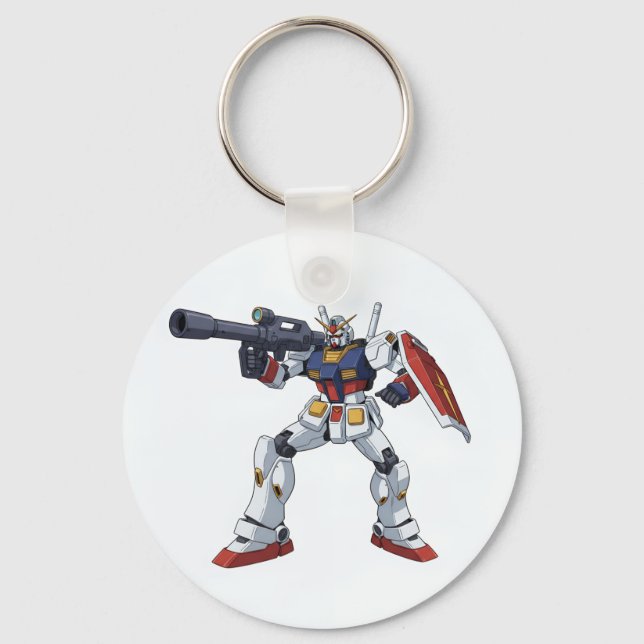 Classic Retro RX-78-2 Gundam Mecha Anime Illustrat Key Ring (Front)