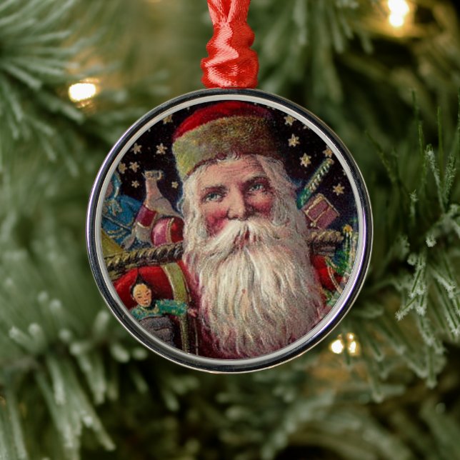 Classic Retro Santa Claus Christmas Ornament (Tree)