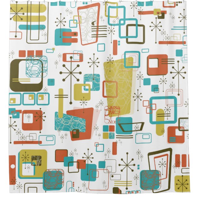 Classic Retro Shower Curtain (Front)