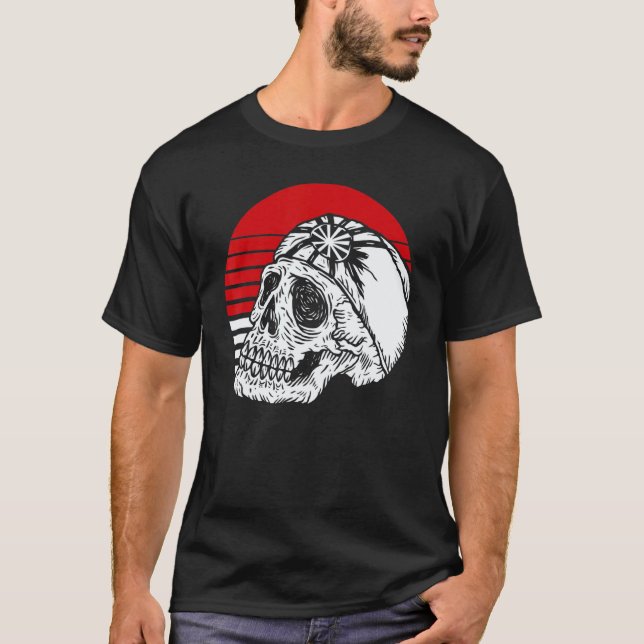 Classic Retro Skull Karate T-Shirt (Front)