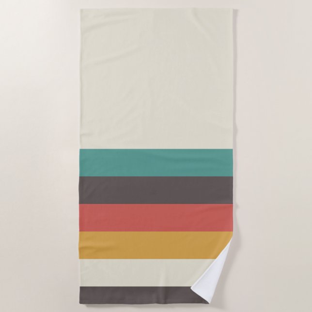 Classic Retro Stripes Beach Towel (Front)