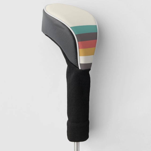 Classic Retro Stripes Golf Head Cover (Angled)