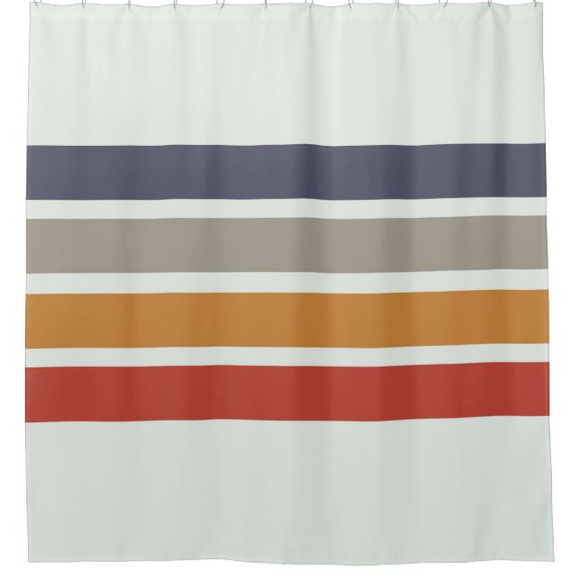 Classic Retro Stripes Shower Curtain (Front)