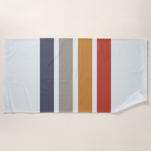 Classic Retro Stripes Shower Curtain Beach Towel