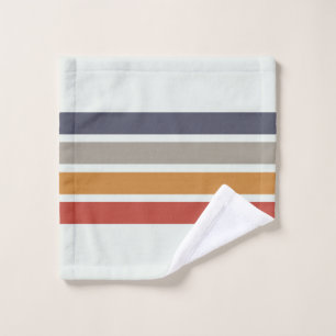 Classic Retro Stripes Shower Curtain Wash Cloth